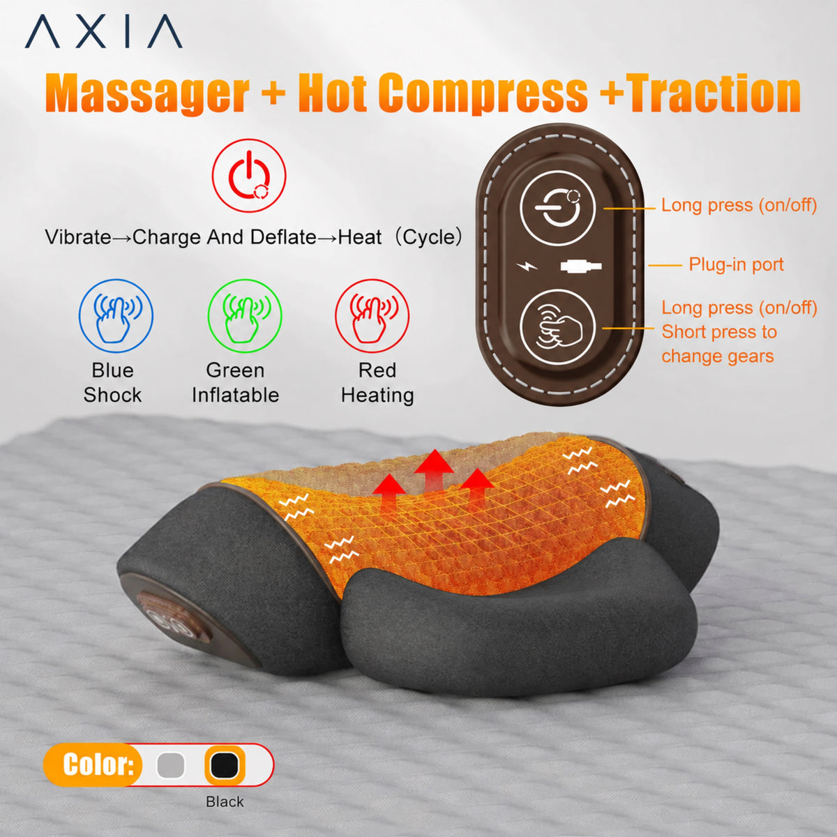 AXIA Vertia Pro heat, vibration and traction features