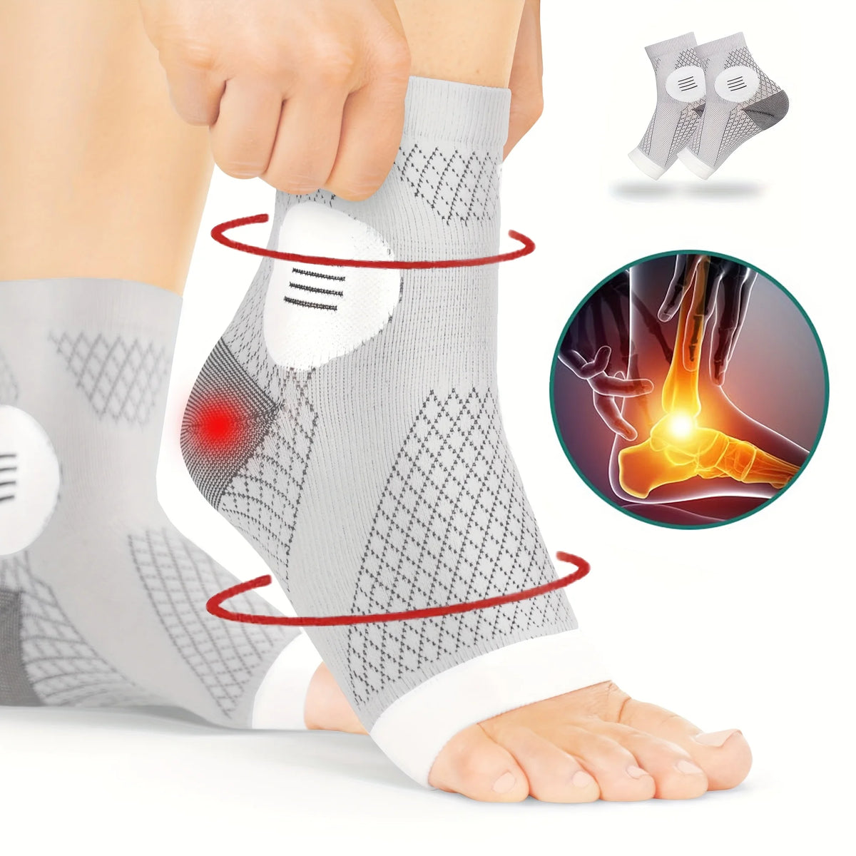 Solea compression foot sleeves in White