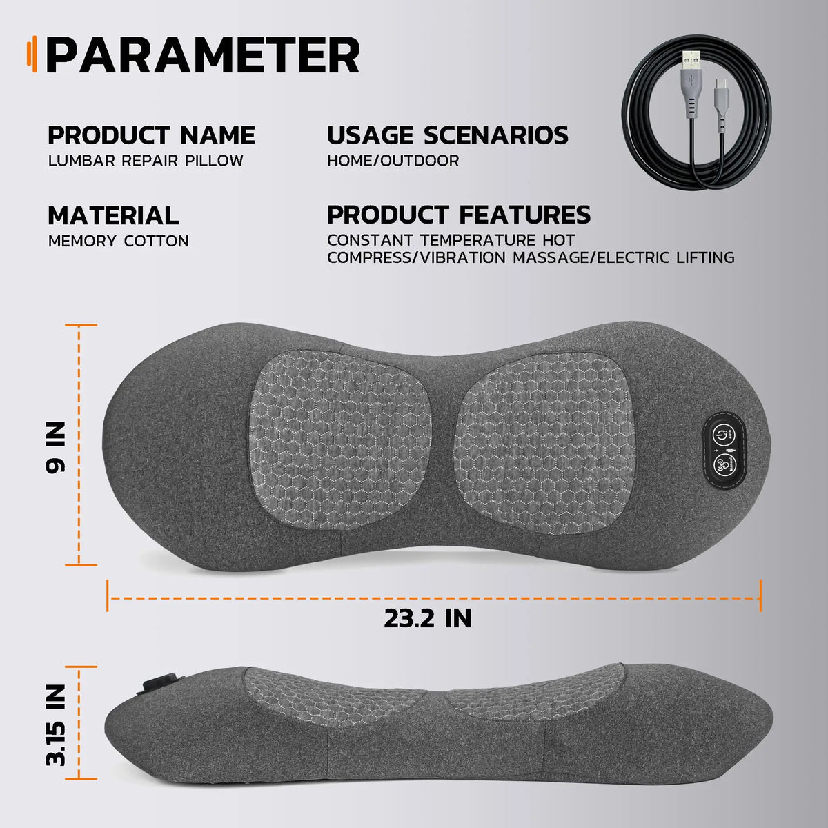 Vertia Lumbar Pillow dimensions