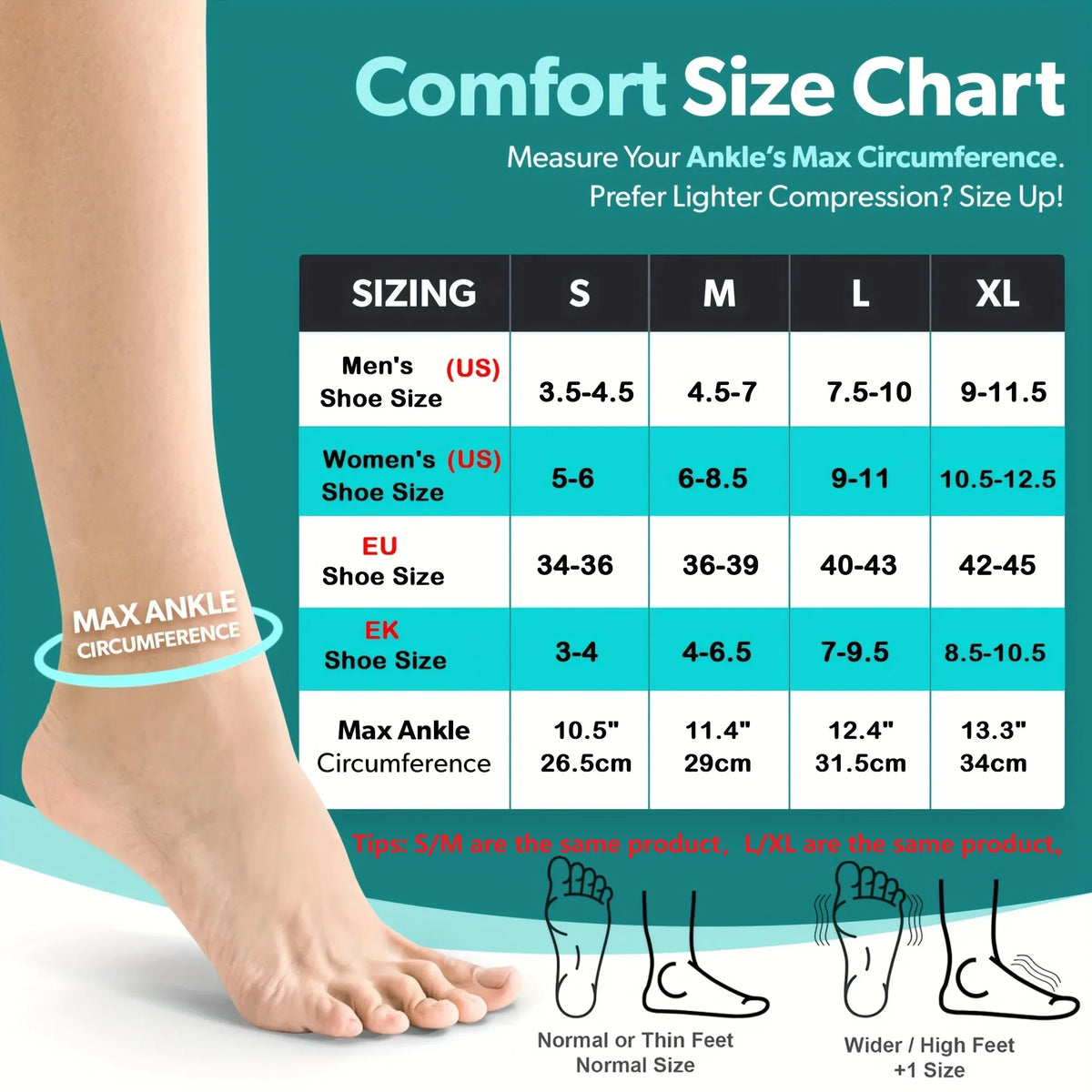 Solea size chart
